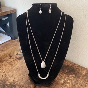 Brushed Silver Jewelry Set